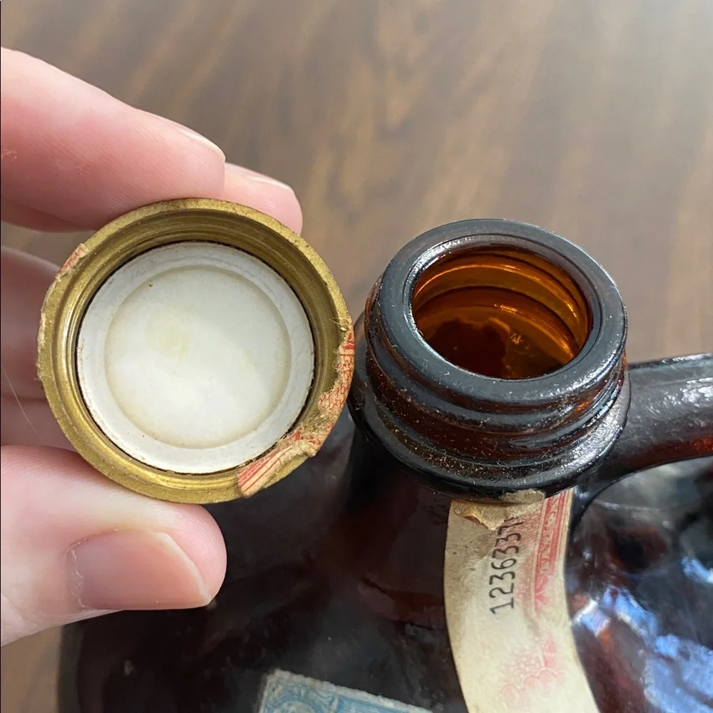 Hiram Walker’s Brown Jug Bourbon bottle